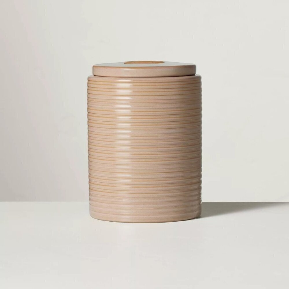 Hearth & Hand Magnolia 55oz‎ Ribbed Stoneware Canister Blush